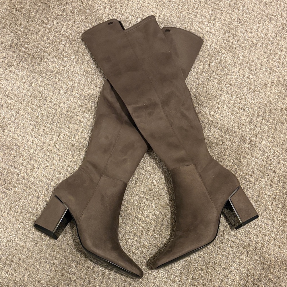 Gray DKNY CILLI Over the Knee-High Women's Boots